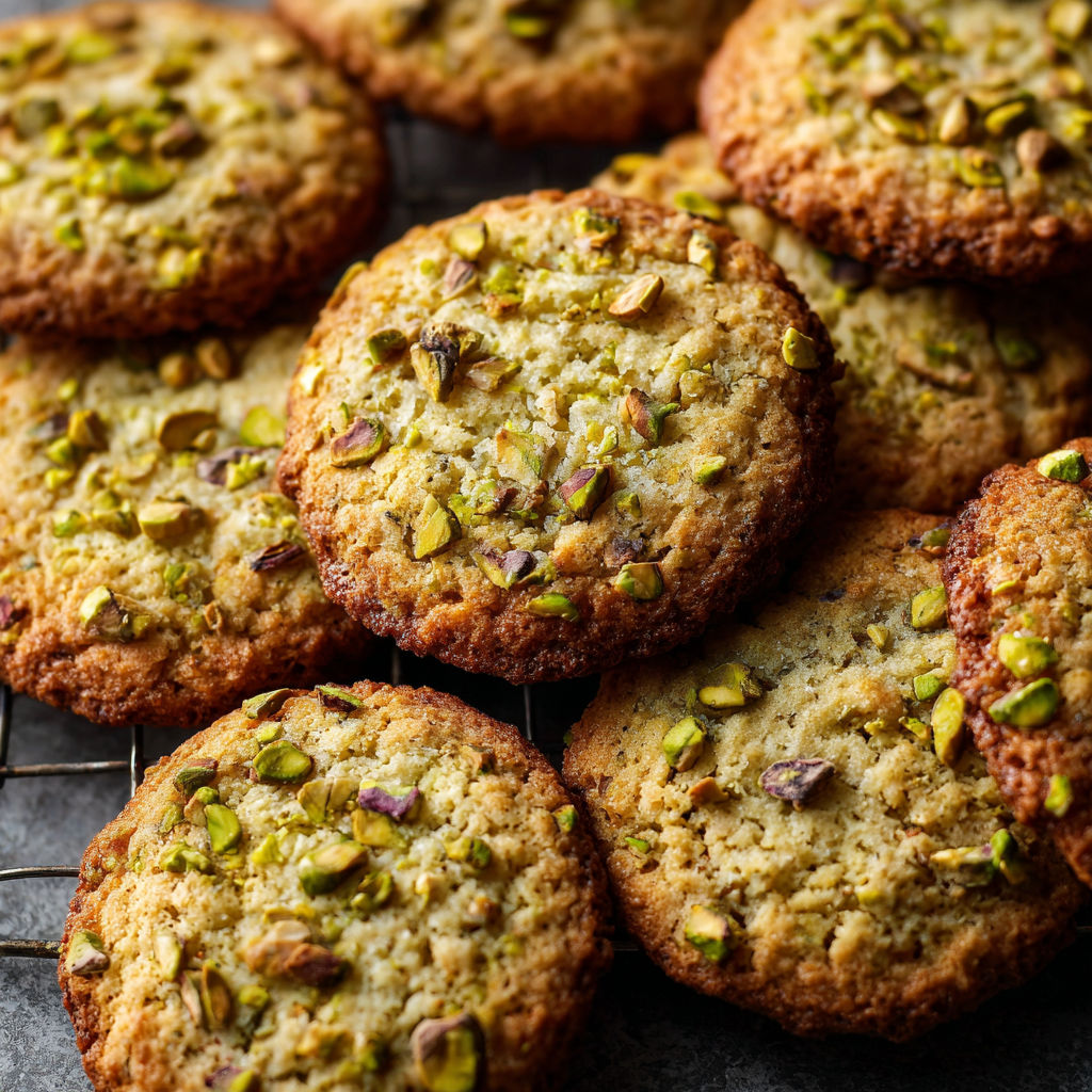 A tray of cookies with almonds.