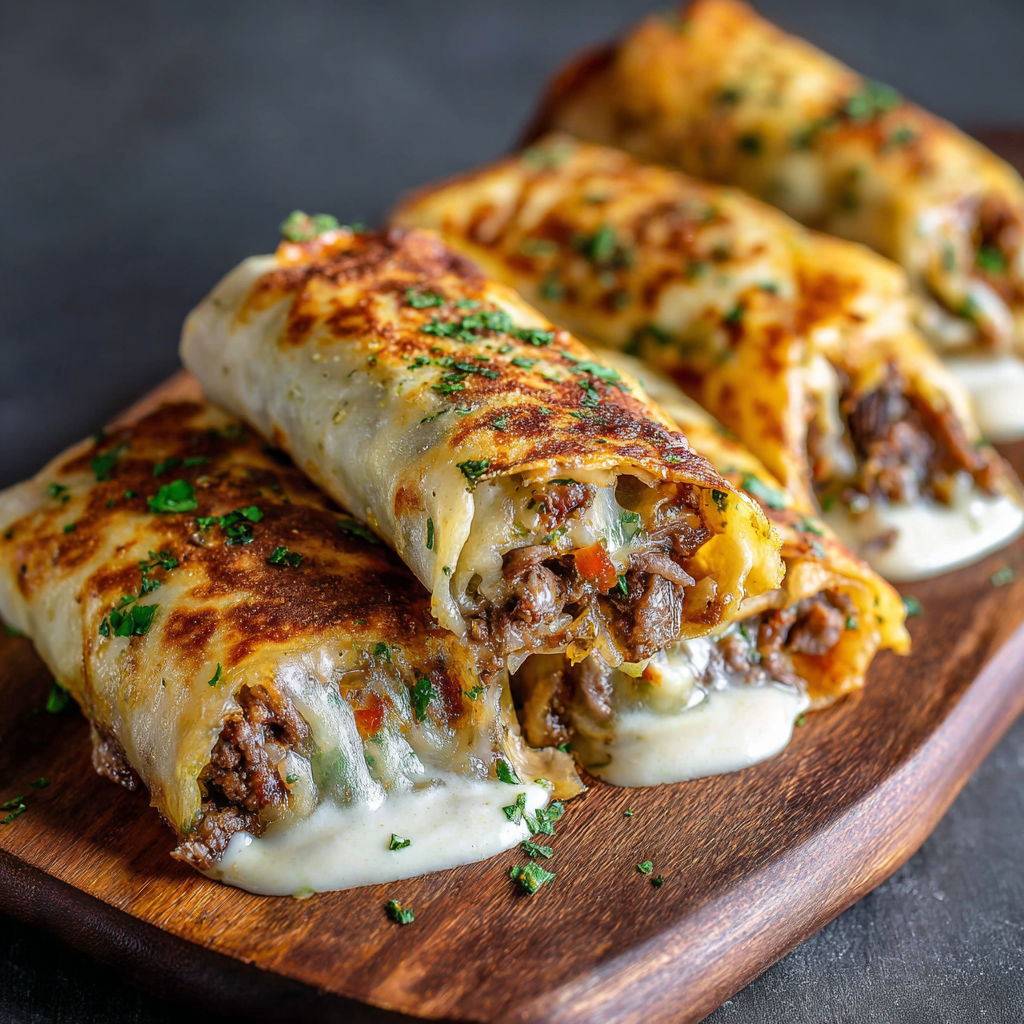 A plate of food with a sauce on it.