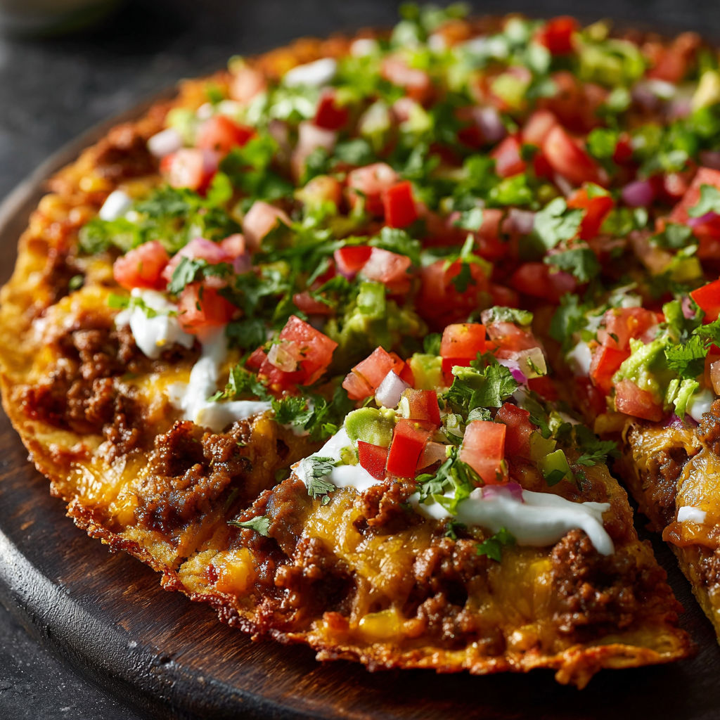 A pizza with tomatoes, lettuce, and cheese.