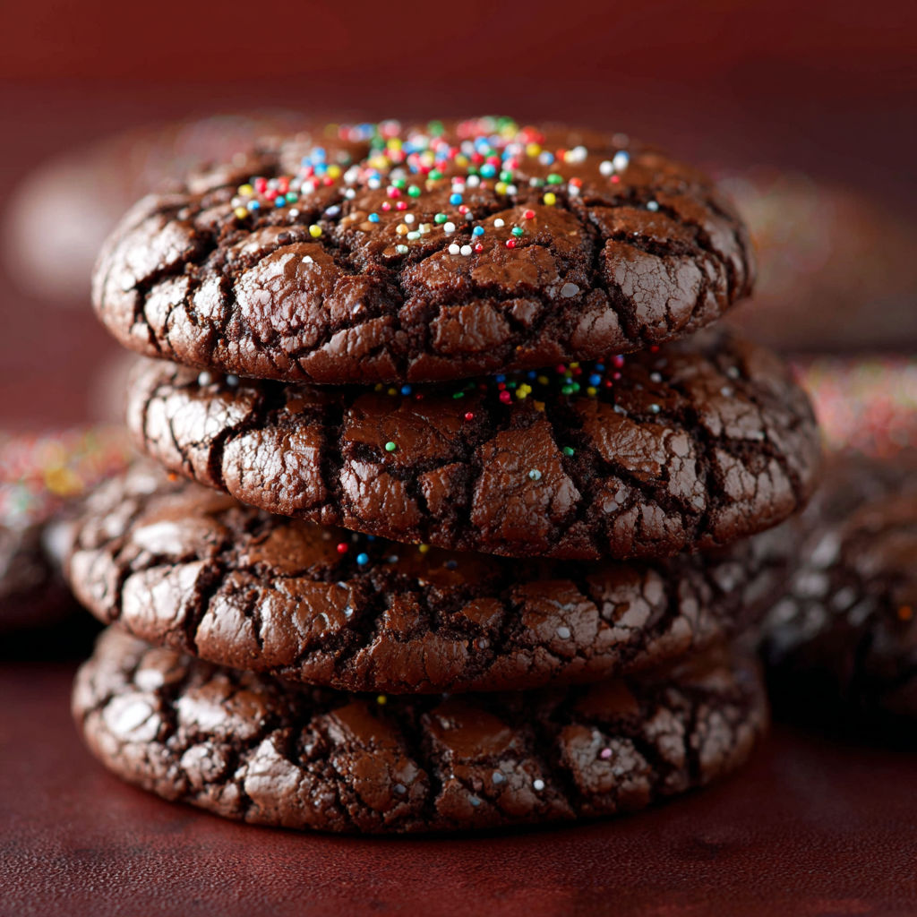 Chocolate chip cookies with sprinkles on top.