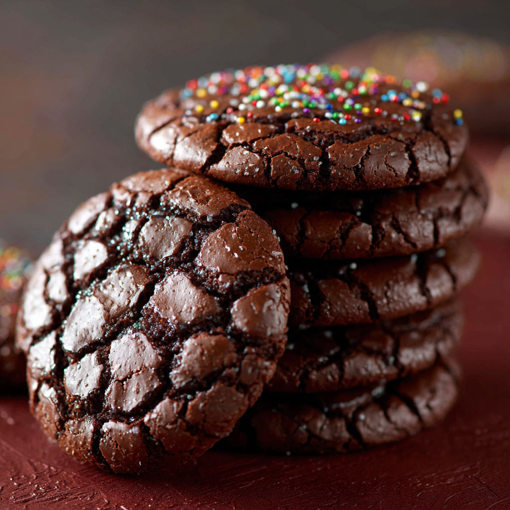 Chocolate chip cookies with sprinkles on top.