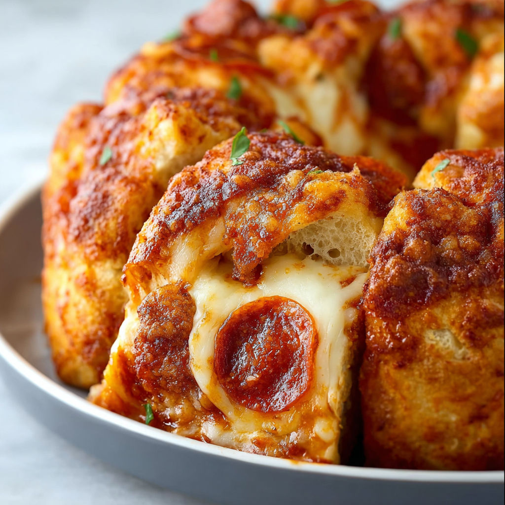 A plate of food with pepperoni and cheese.
