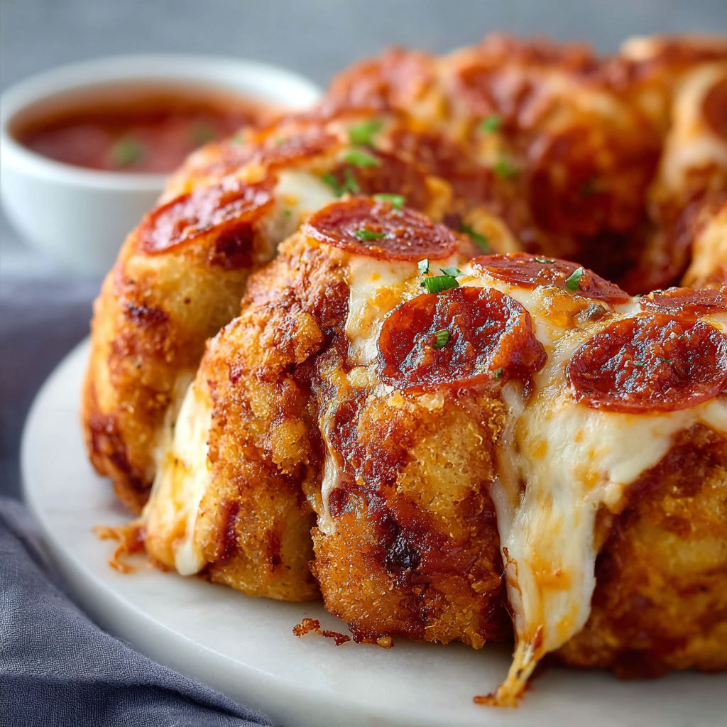 A plate of food with pepperoni and cheese.