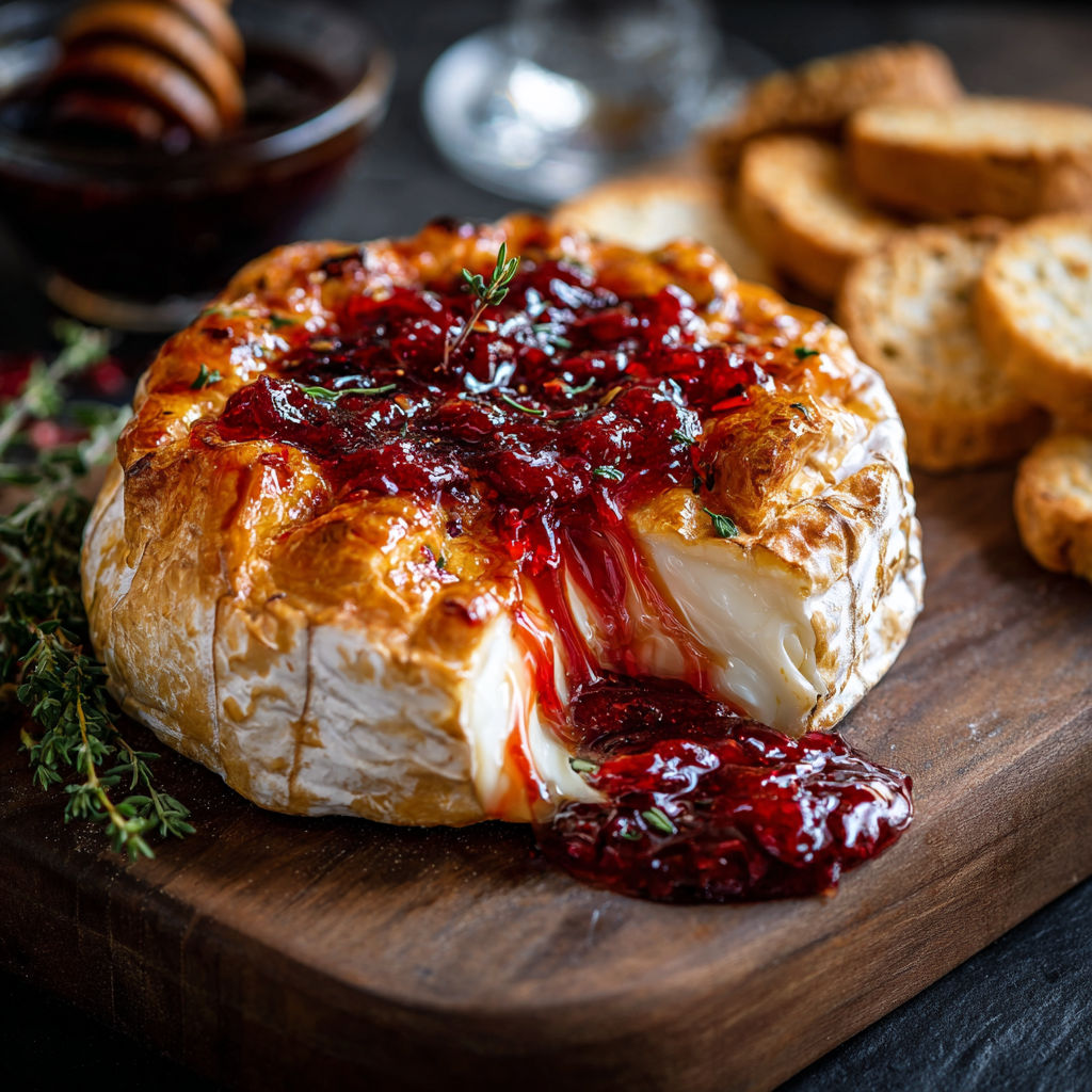 A cheese dish with a red sauce on top.