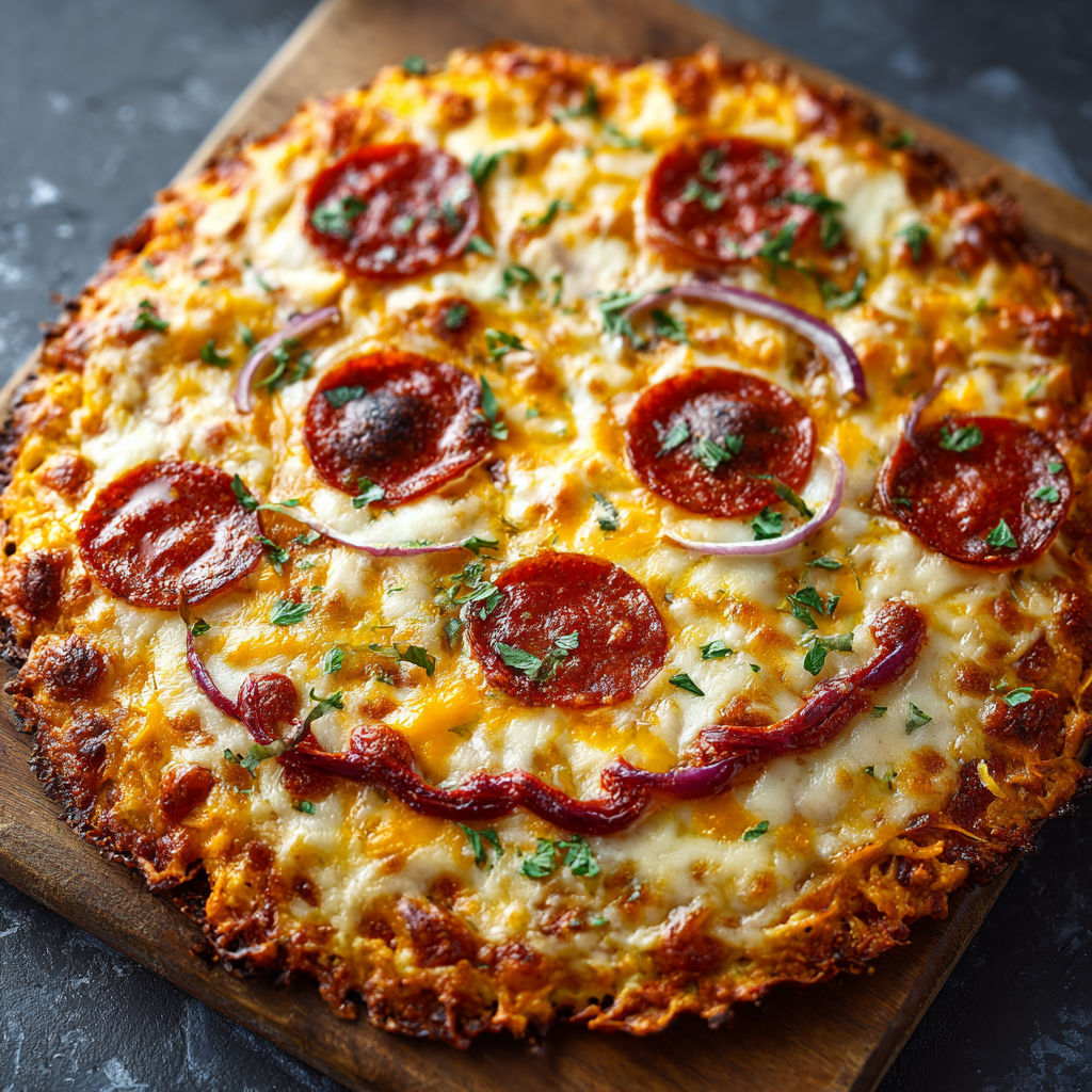 A pizza with a face drawn on it.