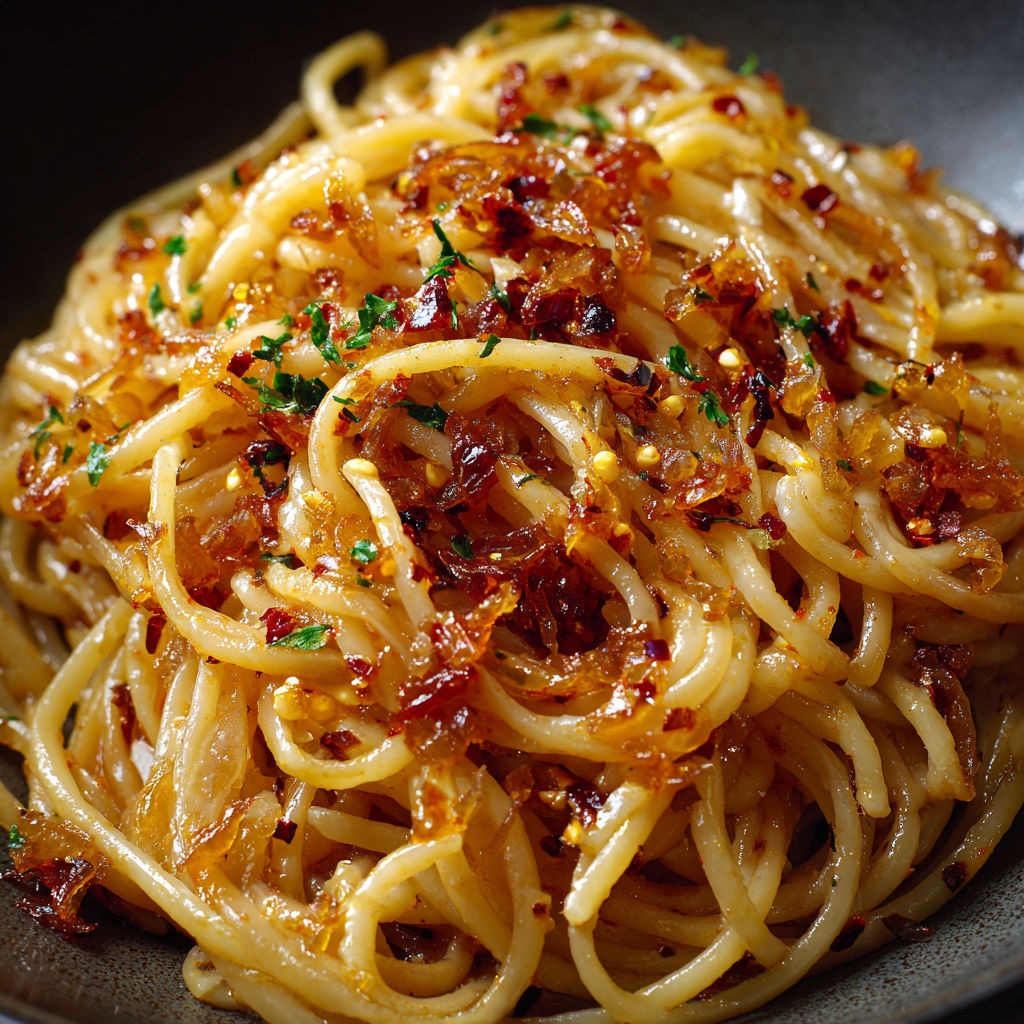 A bowl of pasta with cheese and spices.