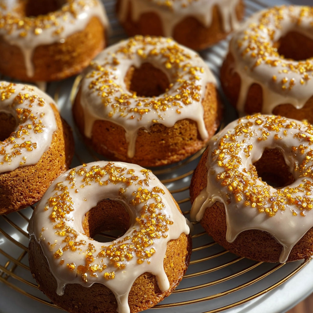 A plate of donuts with frosting and sprinkles.