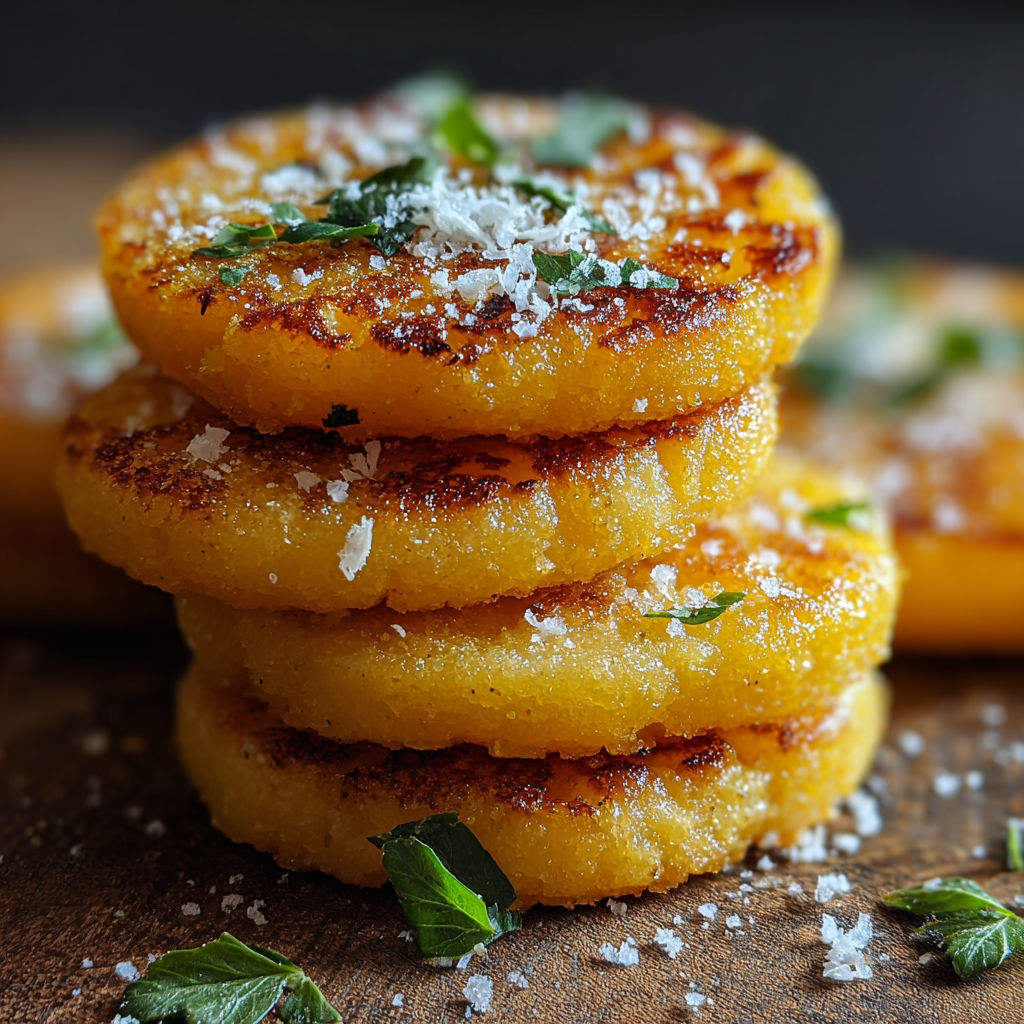 Crispy Parmesan Polenta Rounds.