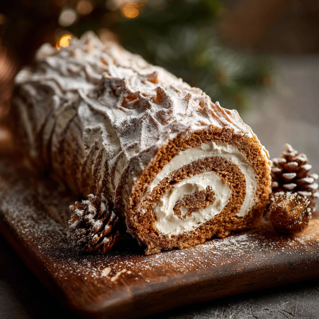 A cake with white frosting and pine cones on top.