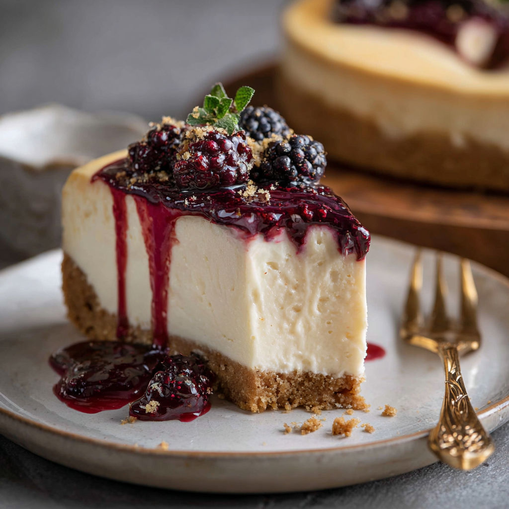 A slice of cheesecake with berries on top.