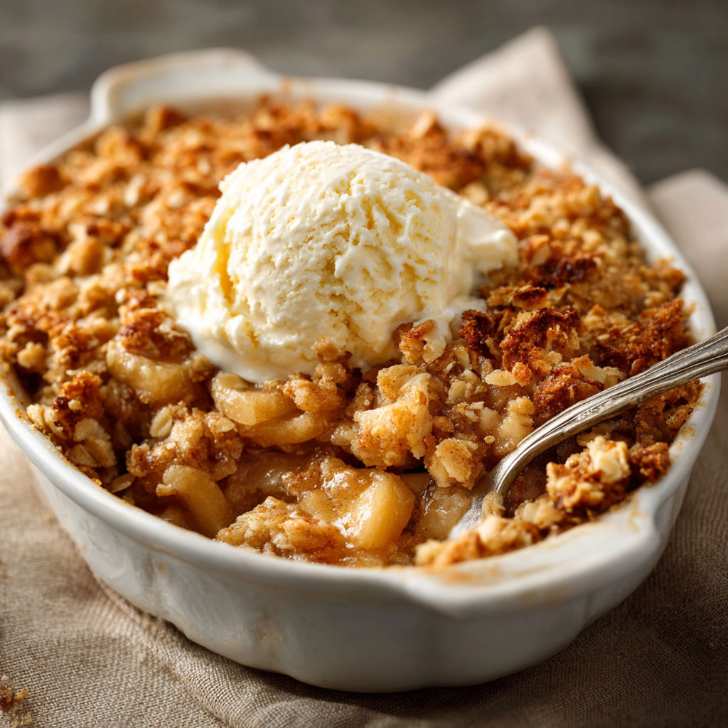 A bowl of food with a scoop of ice cream on top.