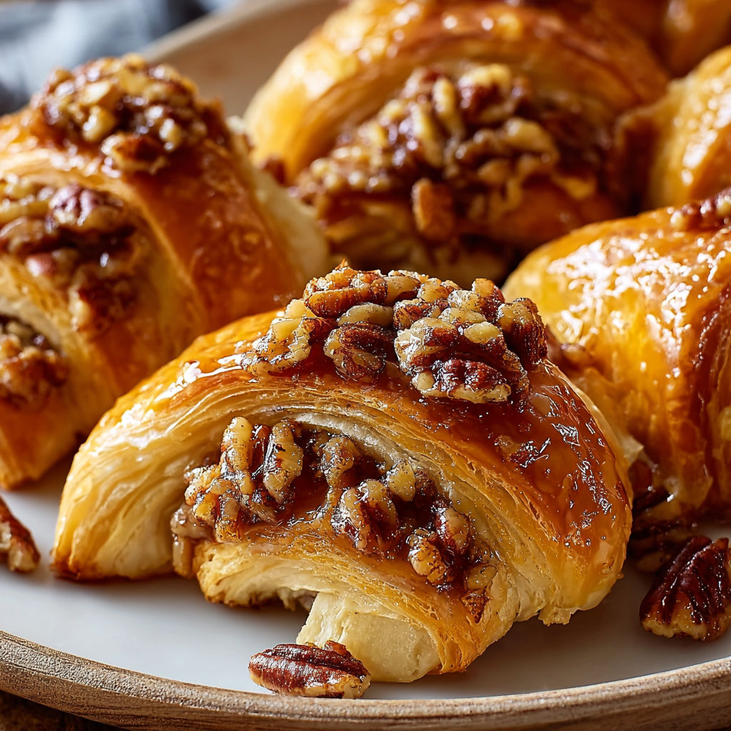 A plate of pastries with a nut topping.