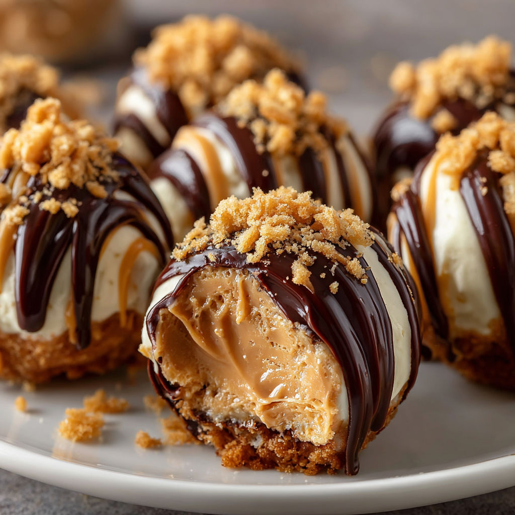 A plate of chocolate covered peanut butter balls.