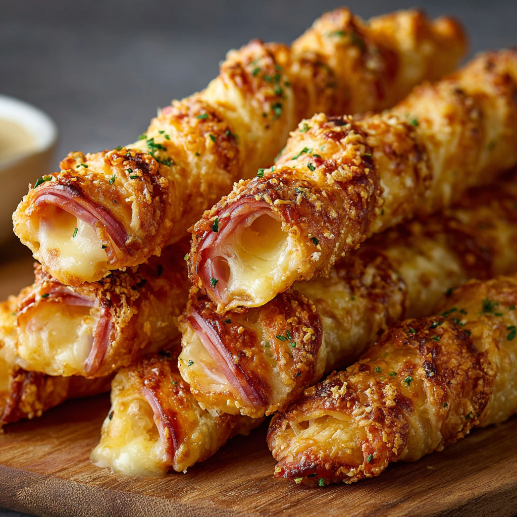 A plate of food with a cheese and ham croissant.