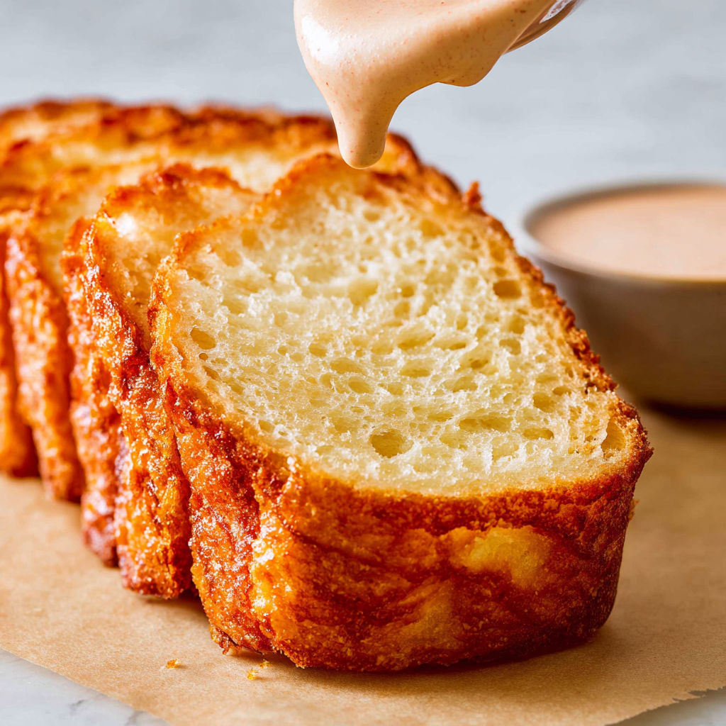 A slice of bread with a dollop of frosting on it.