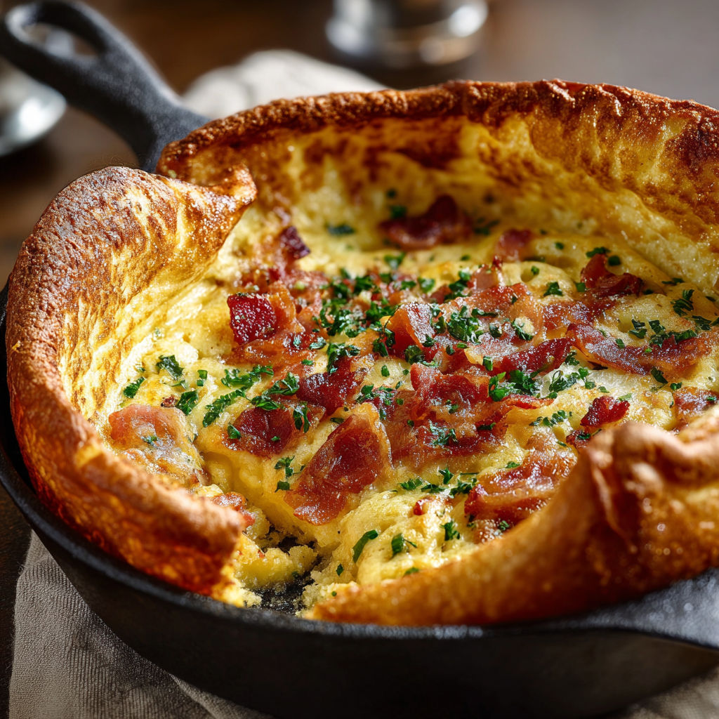 A pan of food with bacon and cheese.