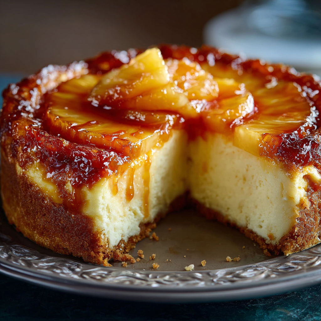 A slice of pineapple upside down cake.