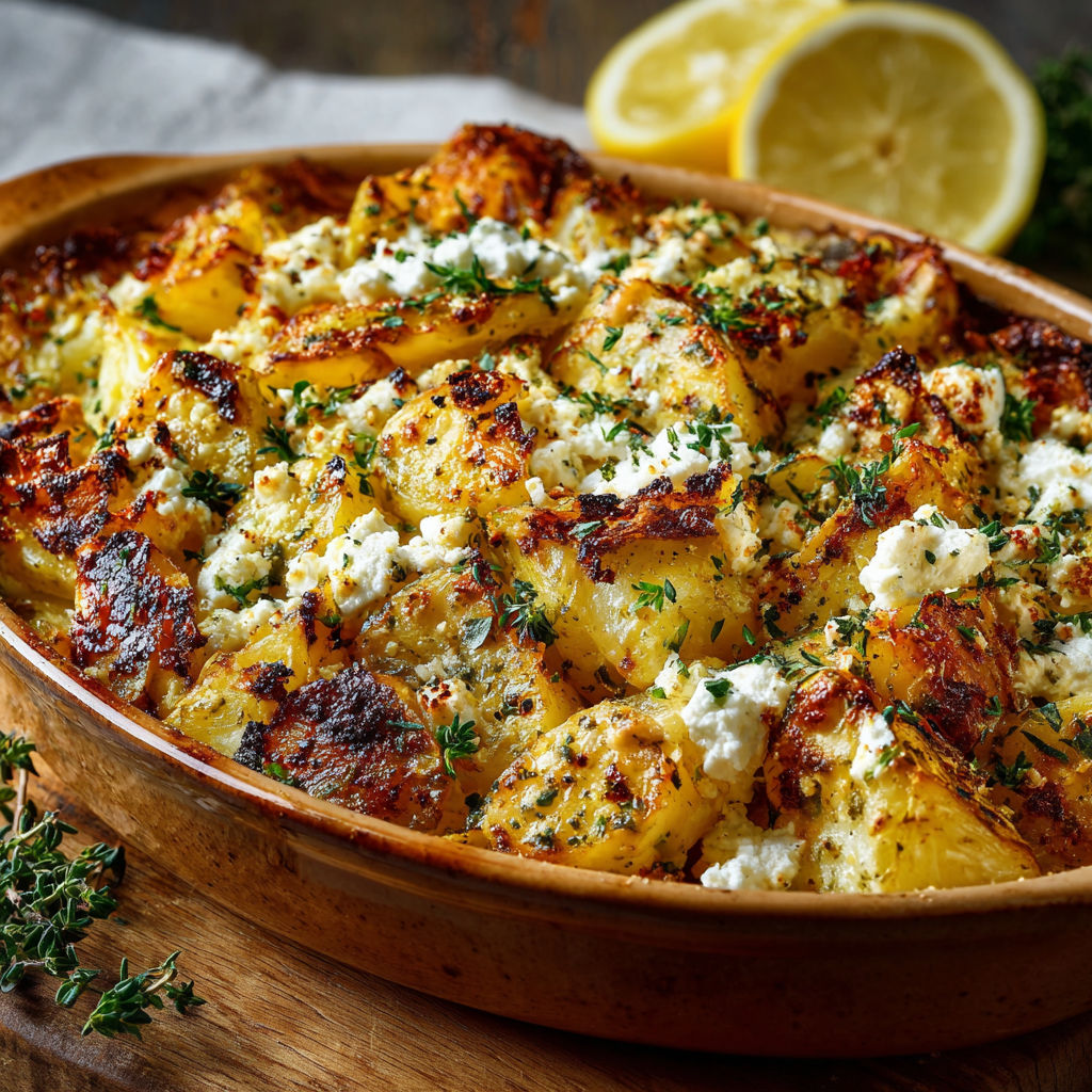 A bowl of food with a lemon on top.