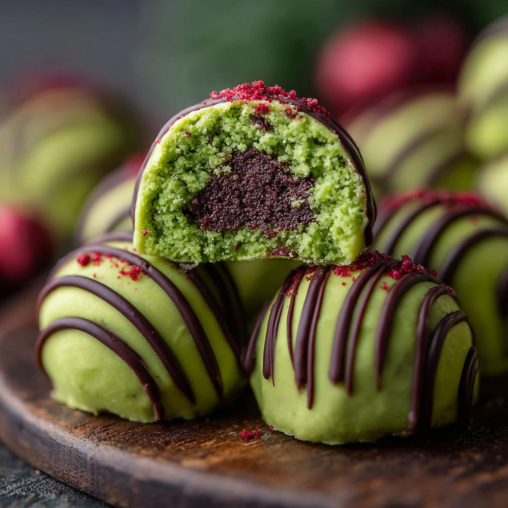 A plate of chocolate and green candy.