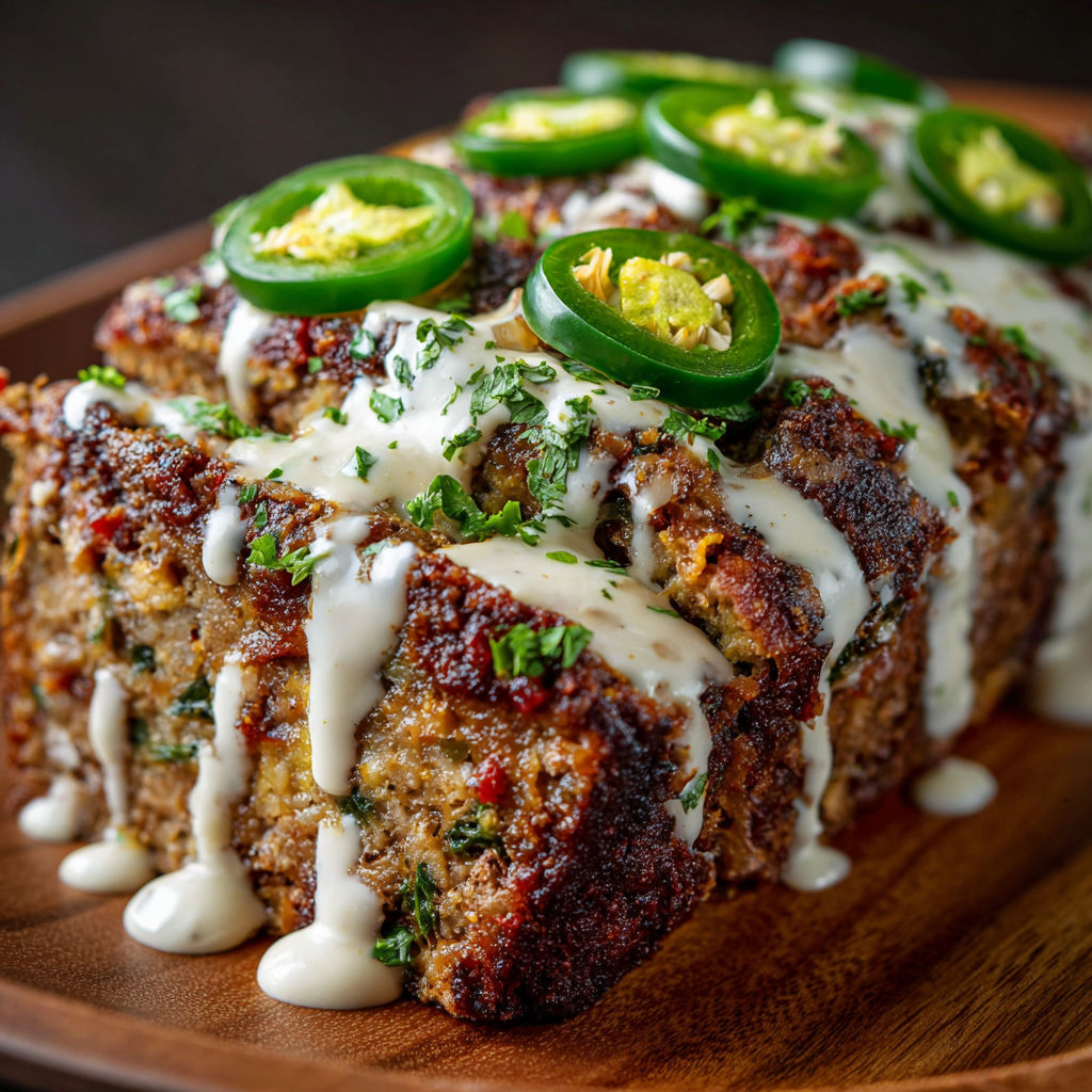 A slice of casserole with jalapenos on top.