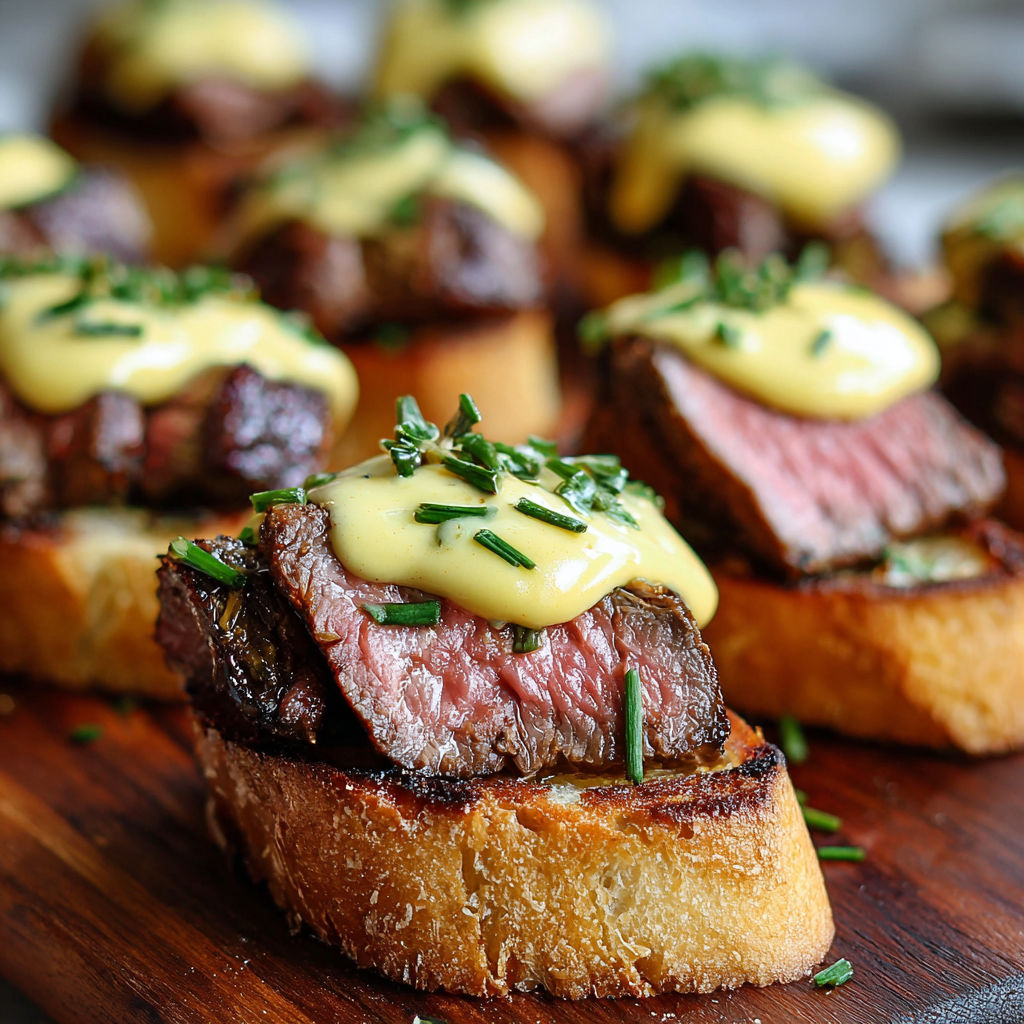 A plate of food with a piece of meat on a toast.