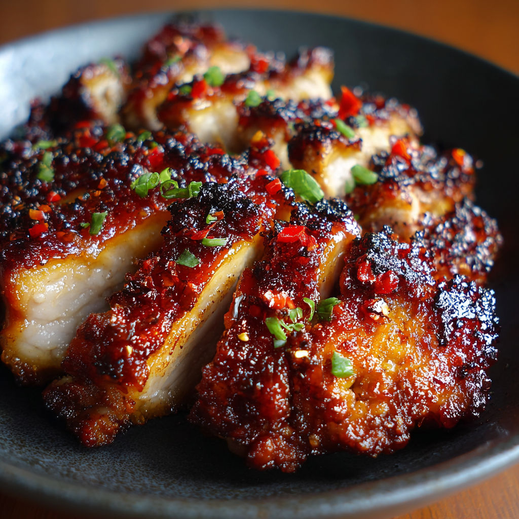 A plate of food with a sauce on it.