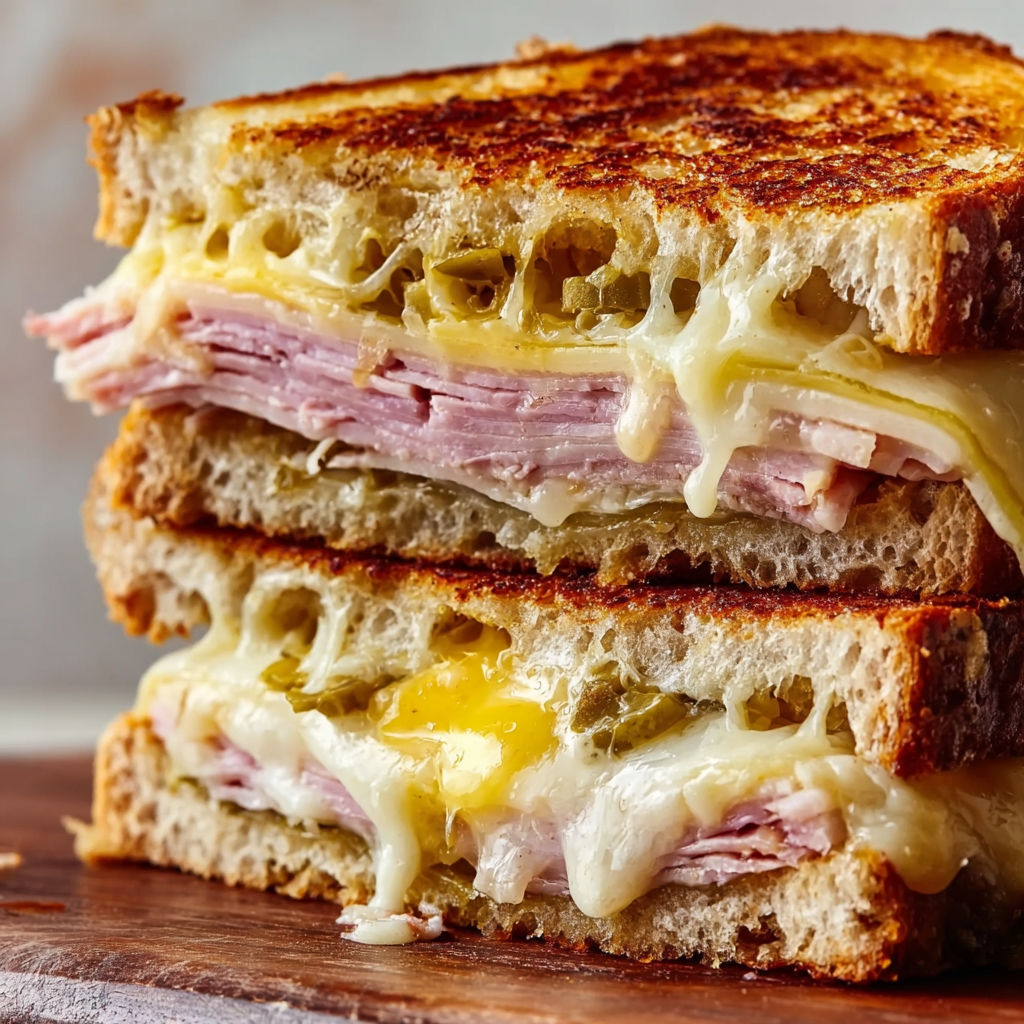 A stack of grilled cheese sandwiches.