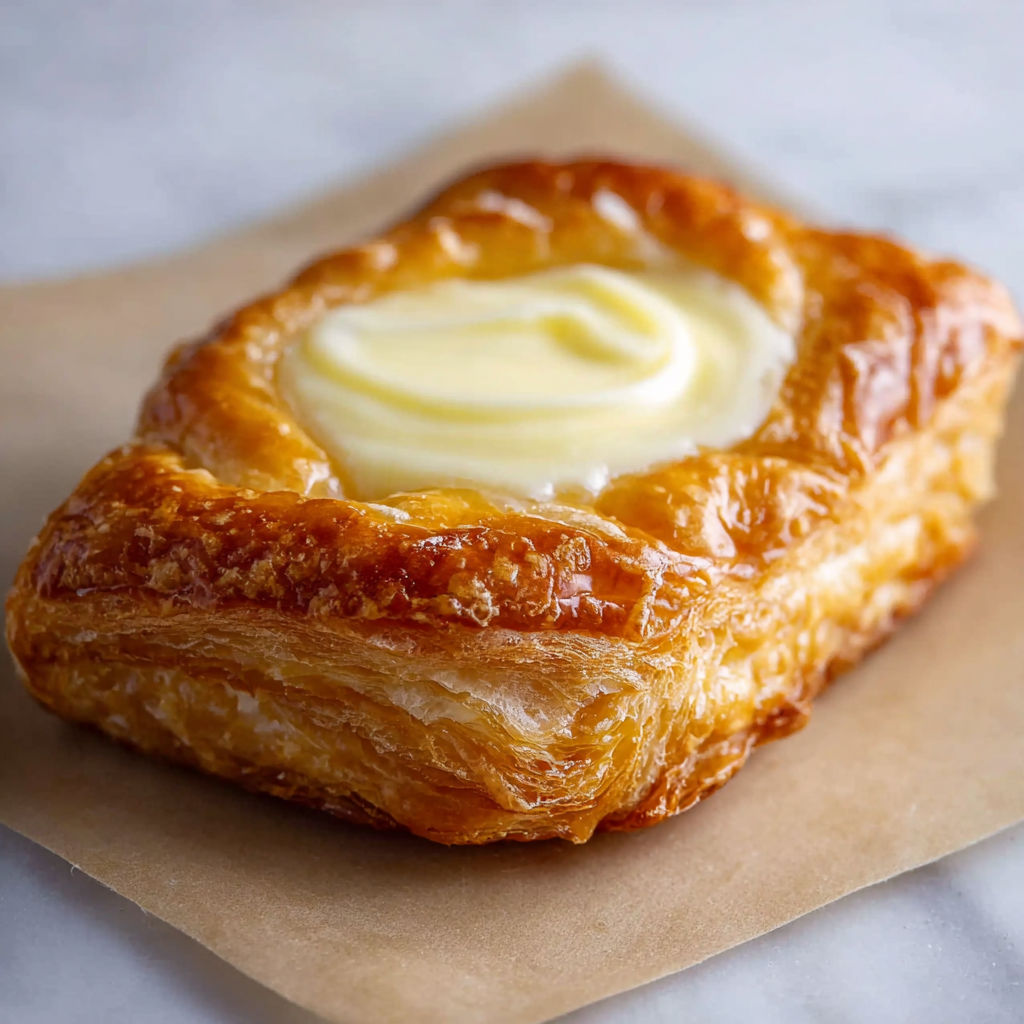 A pastry with a yellow filling.