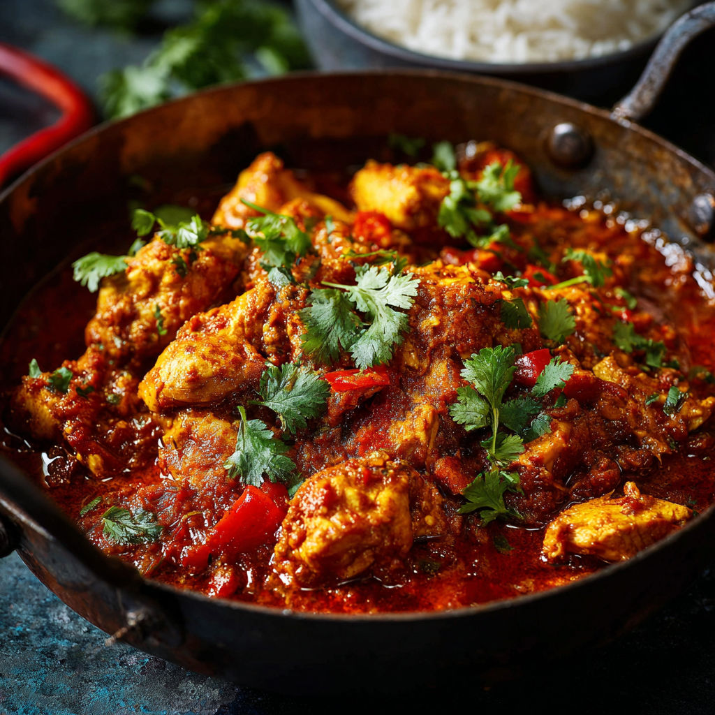 A pan of food with peppers and onions.