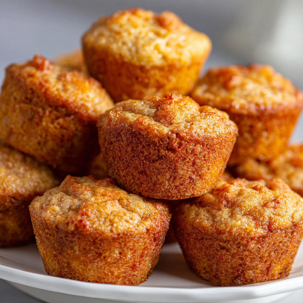A plate of muffins with a yellow crust.