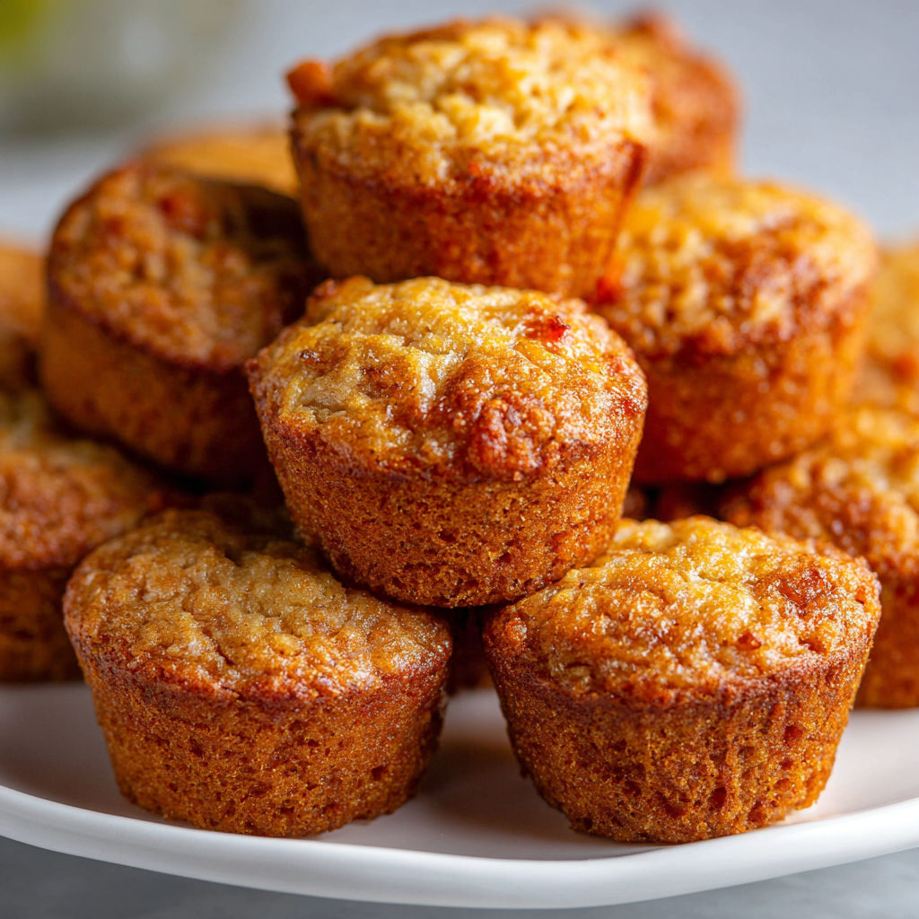 A stack of muffins on a plate.