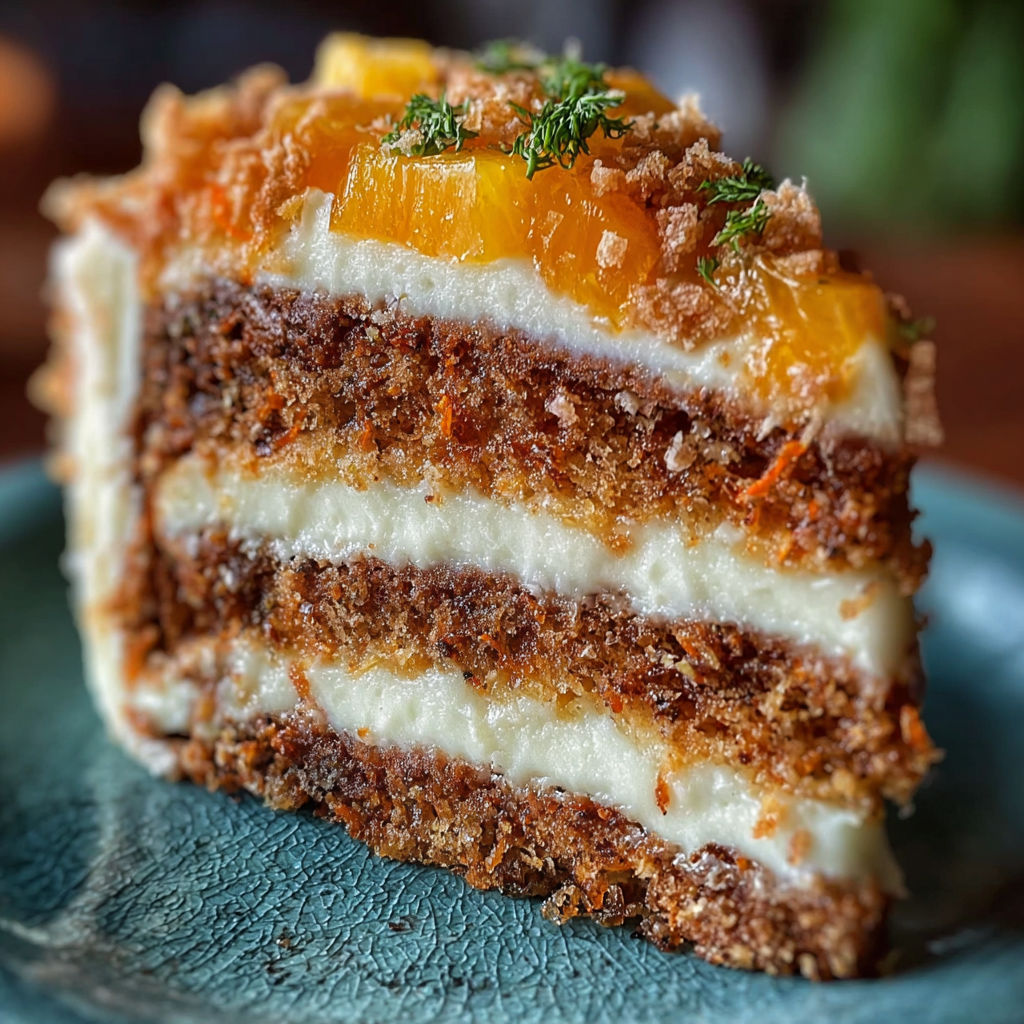 A slice of Hawaiian Carrot Pineapple Cake.