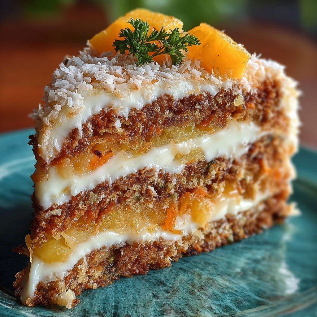 A slice of cake with a carrot on top.