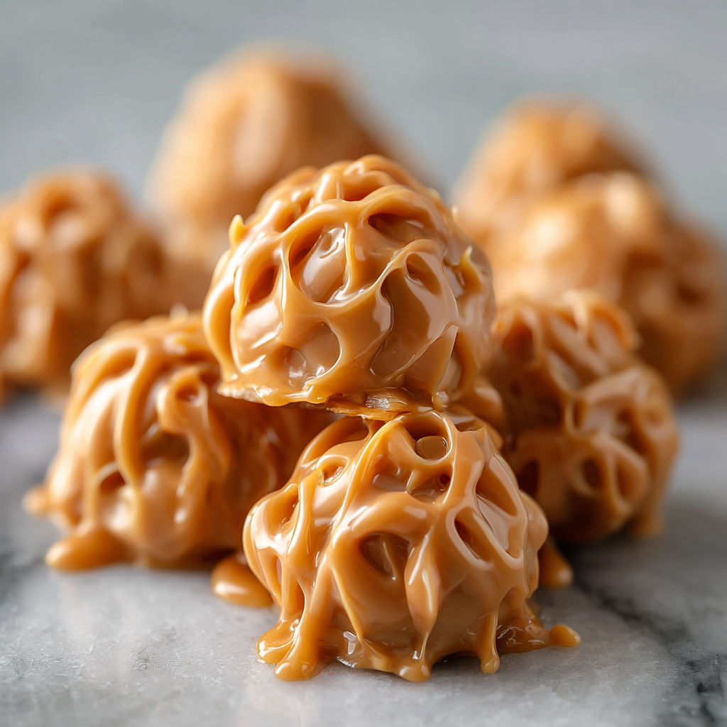 A pile of brown balls with a gooey sauce.