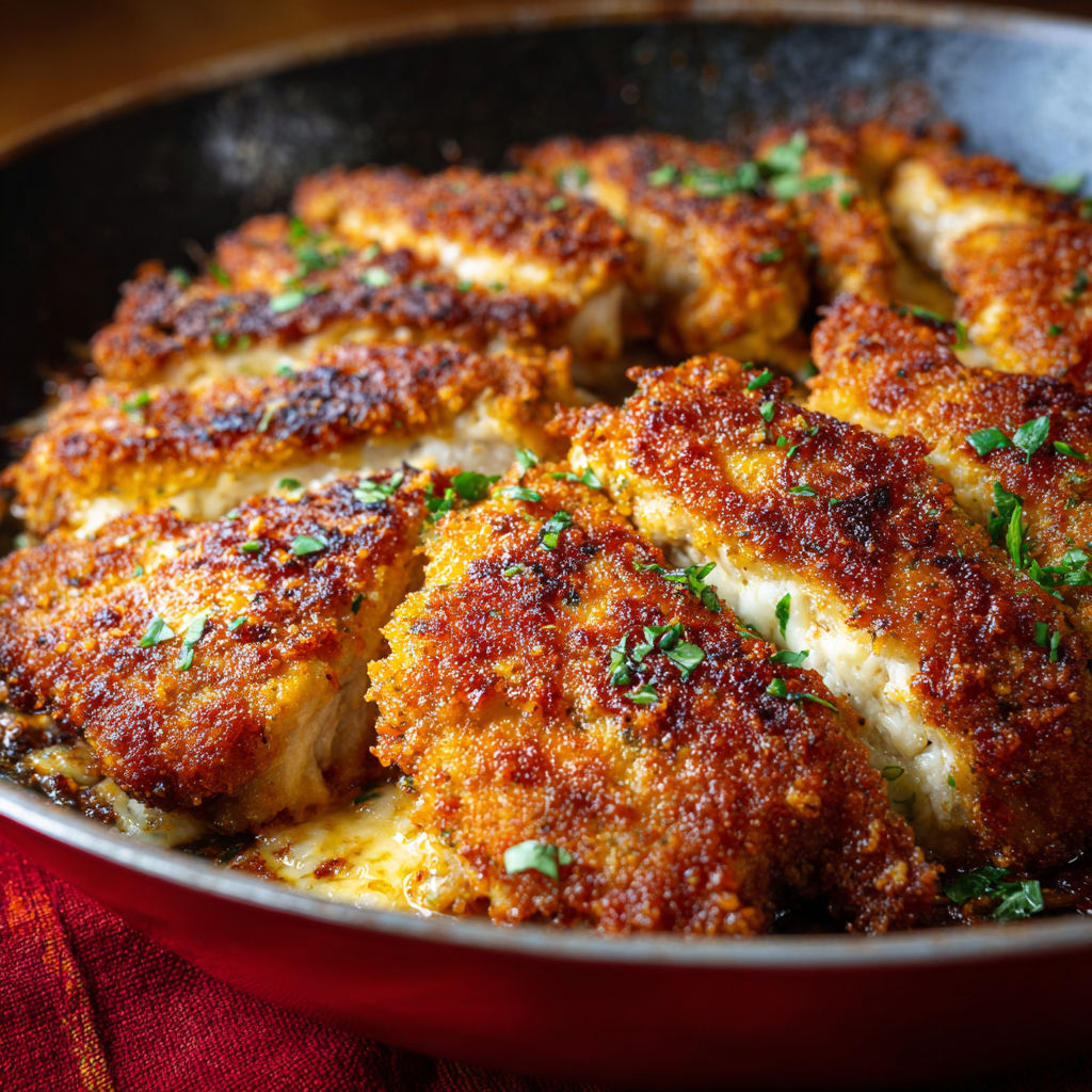 A pan of chicken with green herbs.