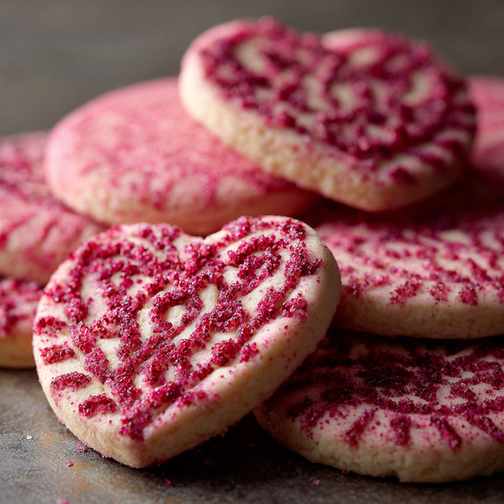A stack of heart-shaped cookies.