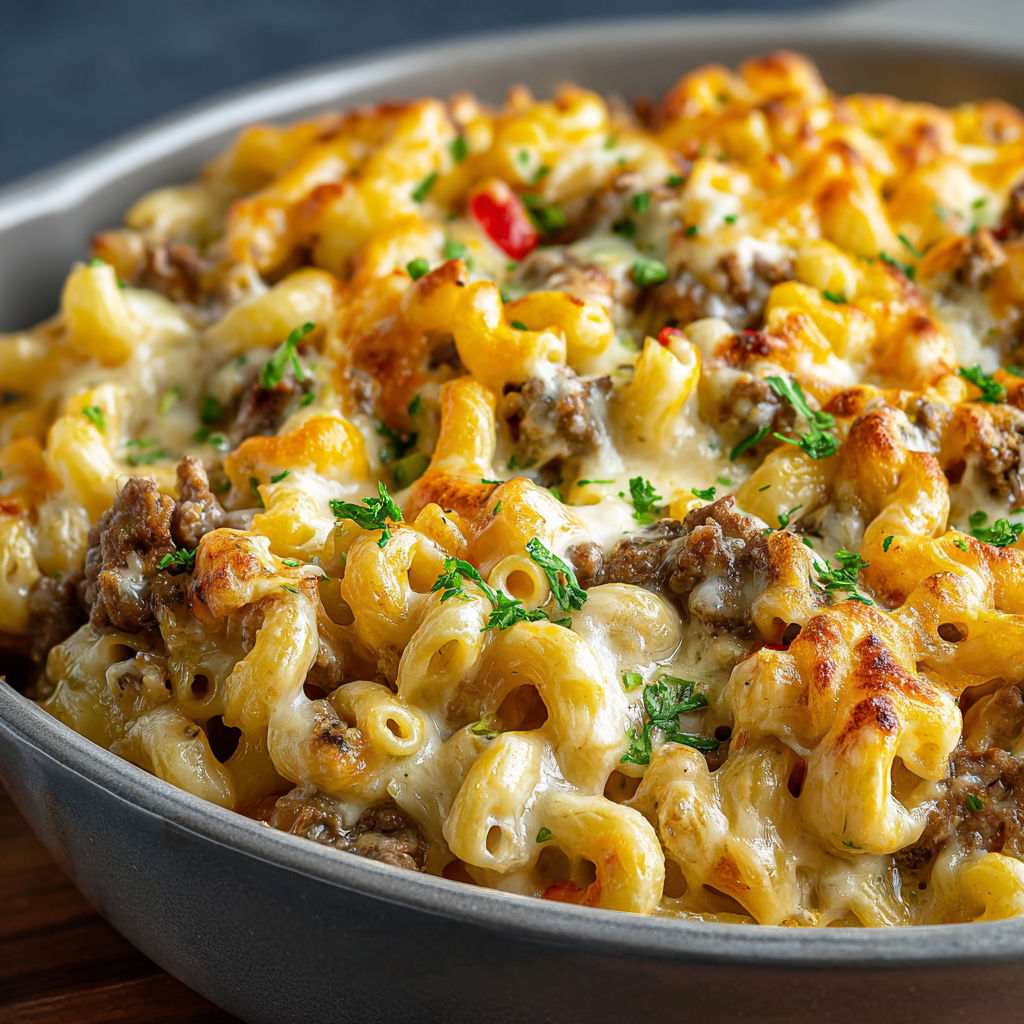 A bowl of macaroni and cheese.