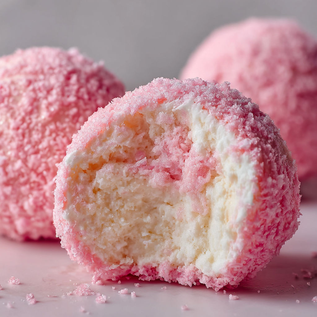 A pink cake with white frosting.