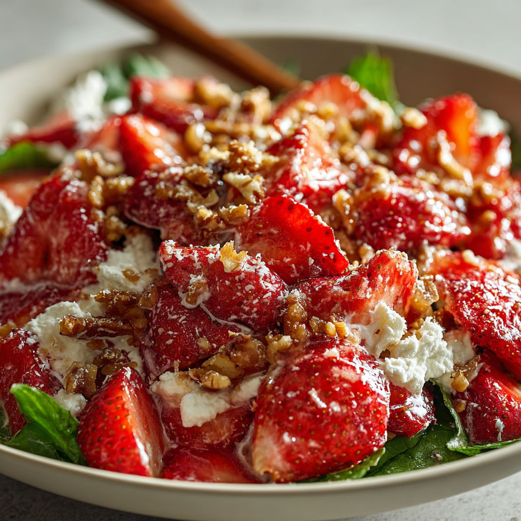 A bowl of strawberry crackle salad.