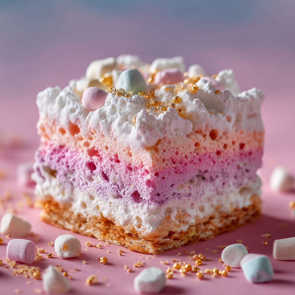A dessert with white and pink layers.