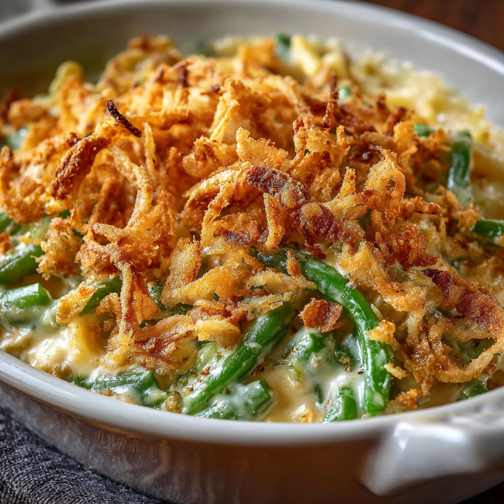 A bowl of food with a green vegetable on top.