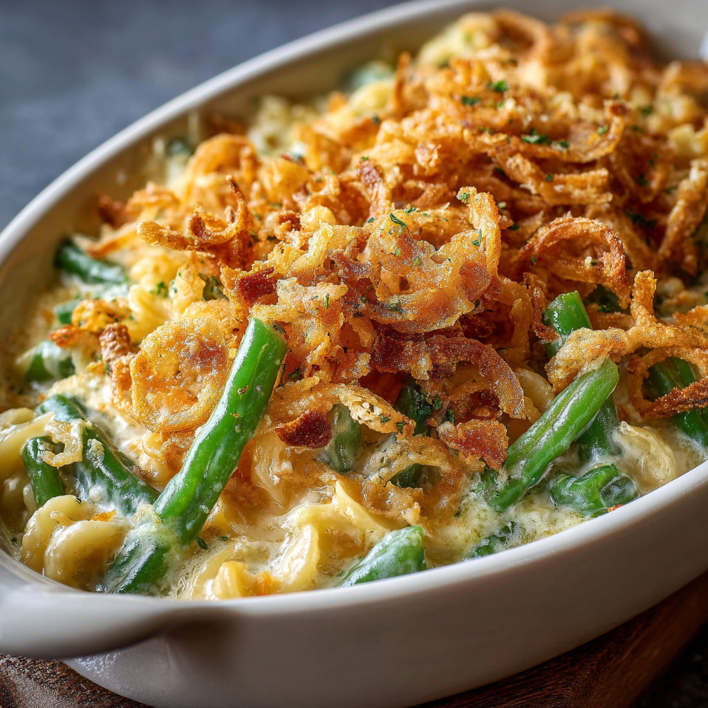 A bowl of food with a green vegetable on top.