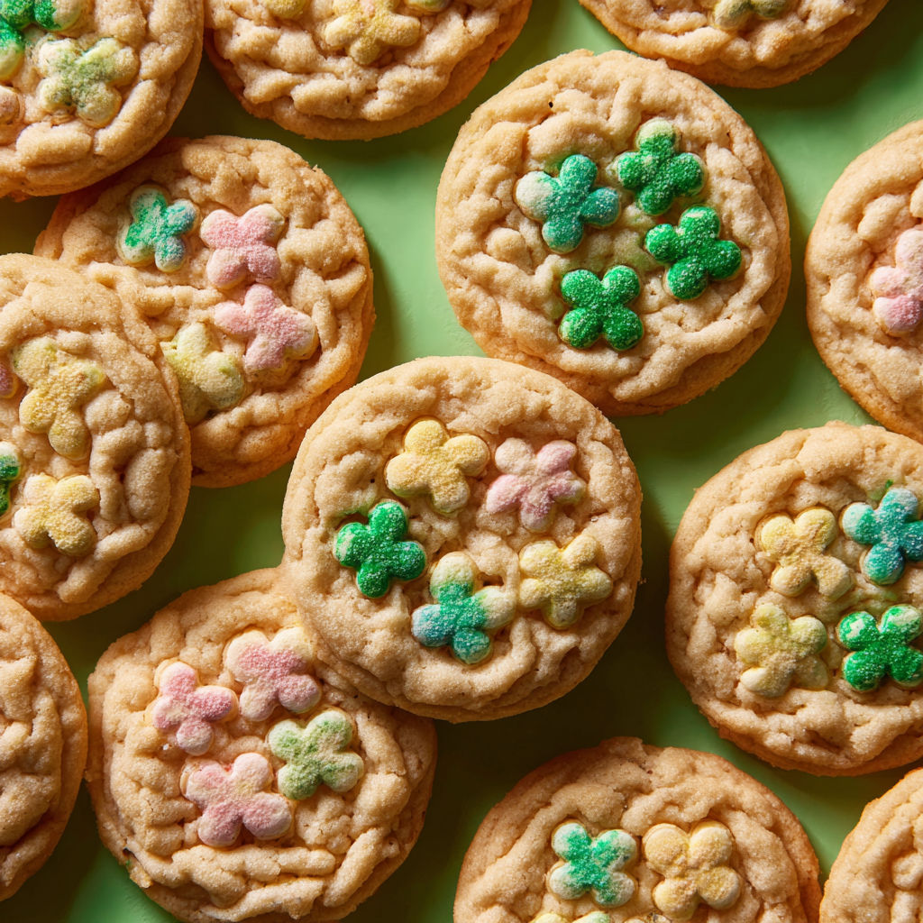 A close up of a cookie with a flower on it.