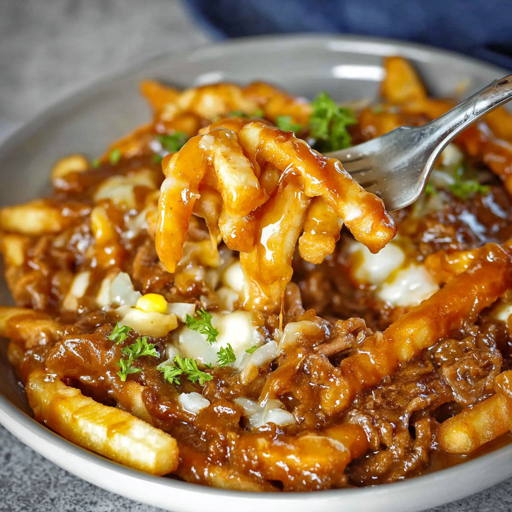A fork is being used to eat a plate of food.
