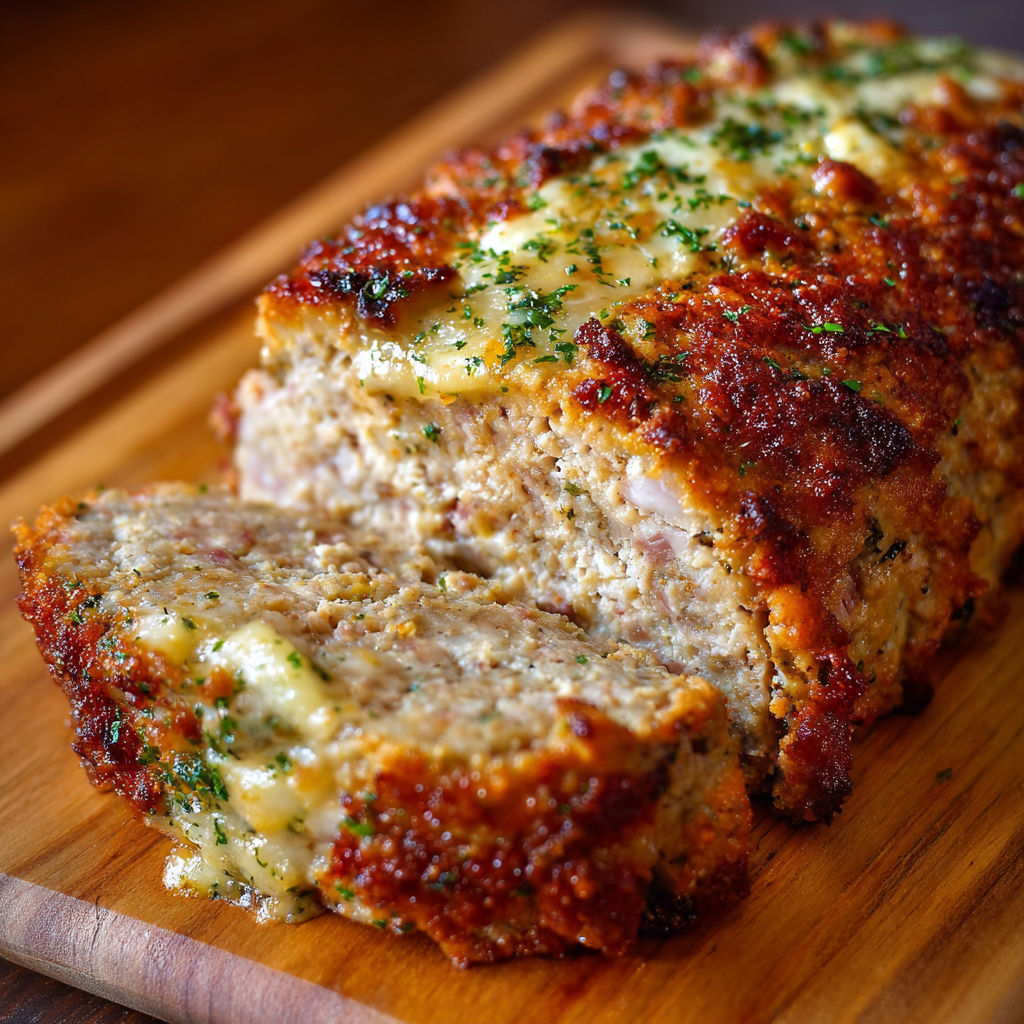 A piece of meat on a wooden board.
