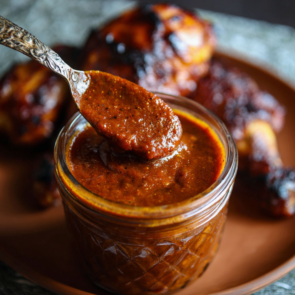 A jar of sauce is being poured onto a plate of chicken.