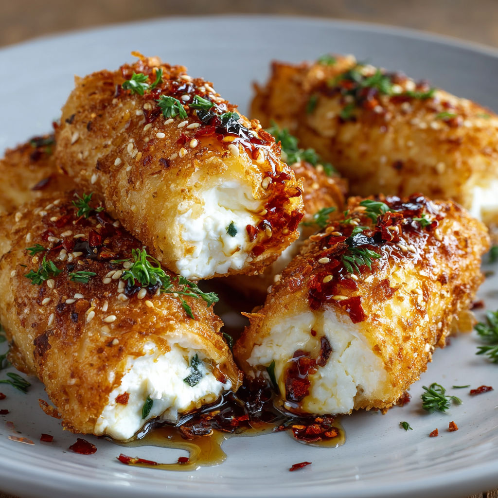 A plate of fried food with chili honey sauce.
