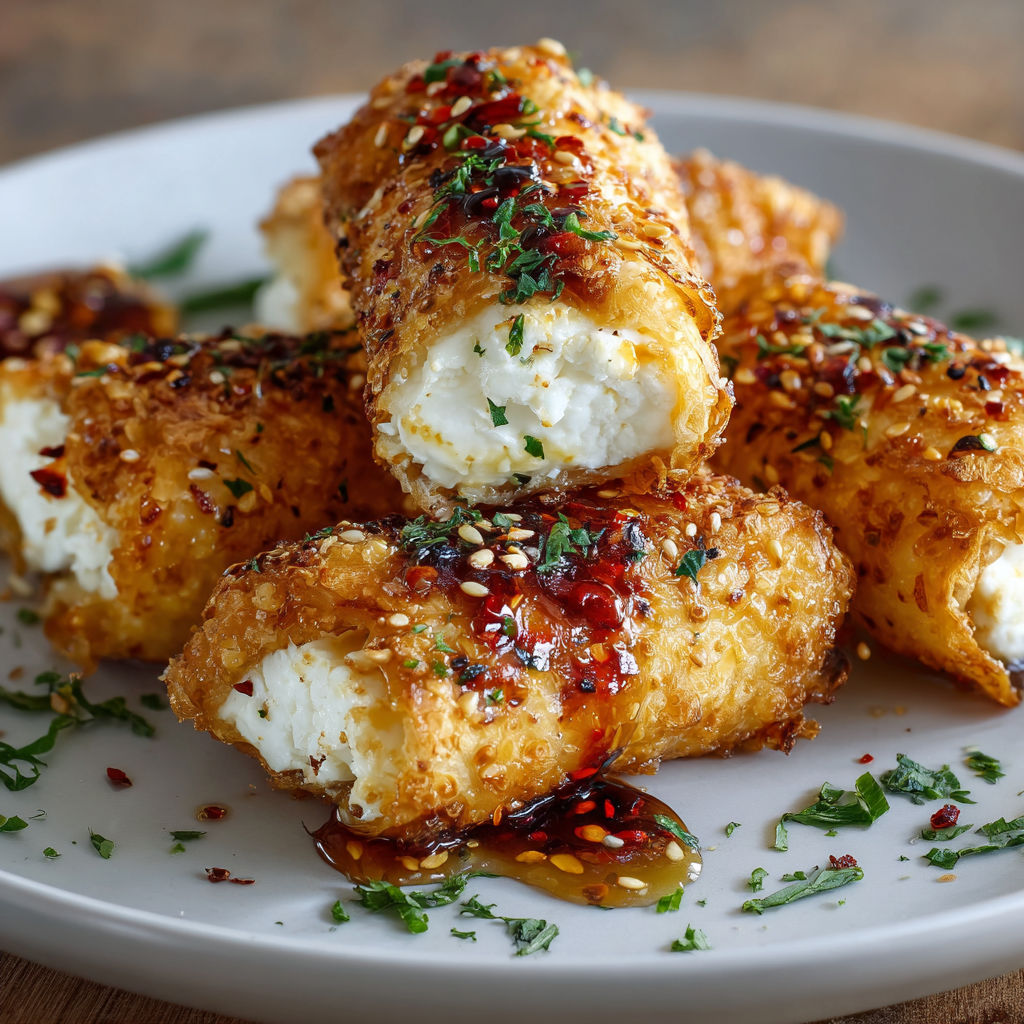 A plate of food with a sauce on it.