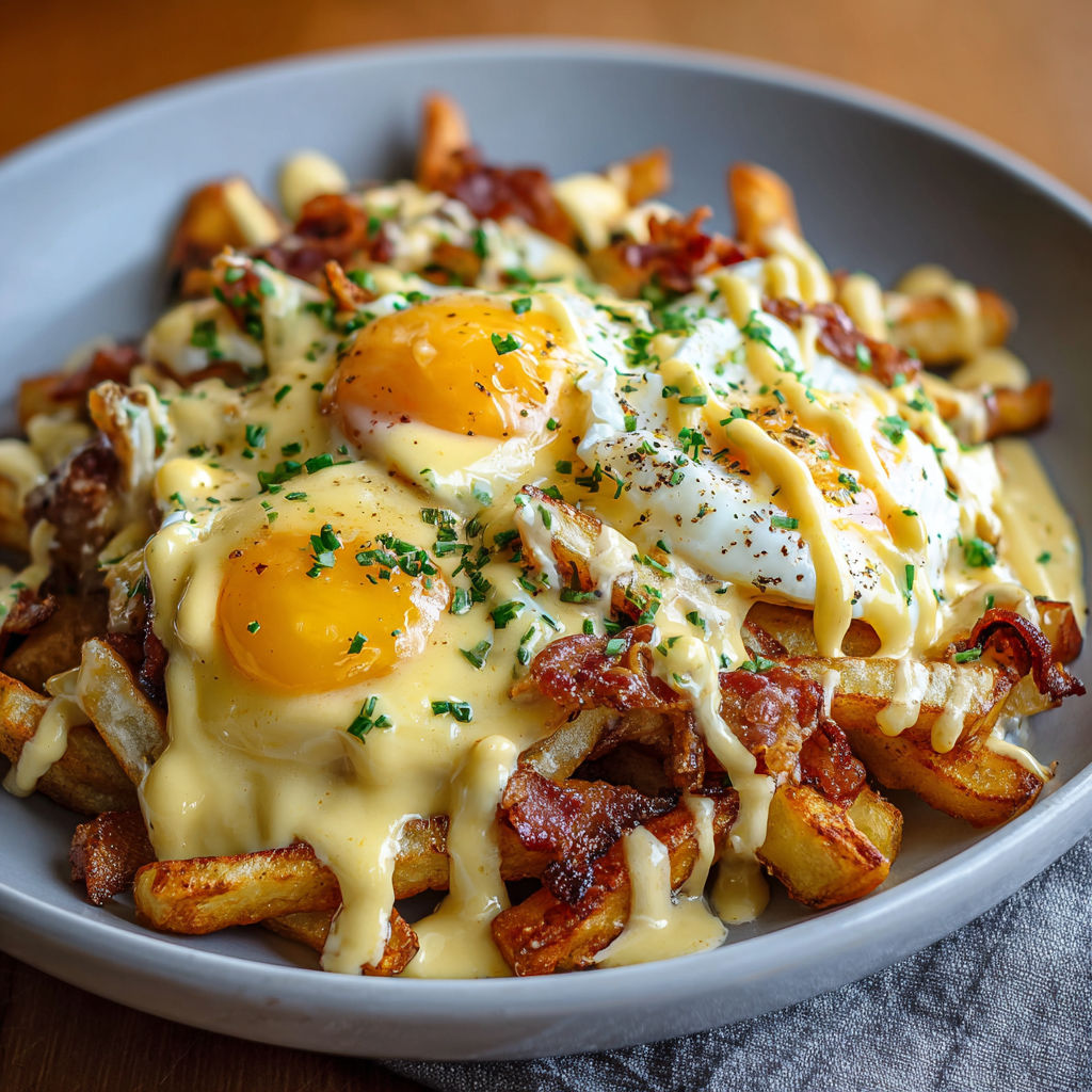 A plate of food with a fried egg on top.