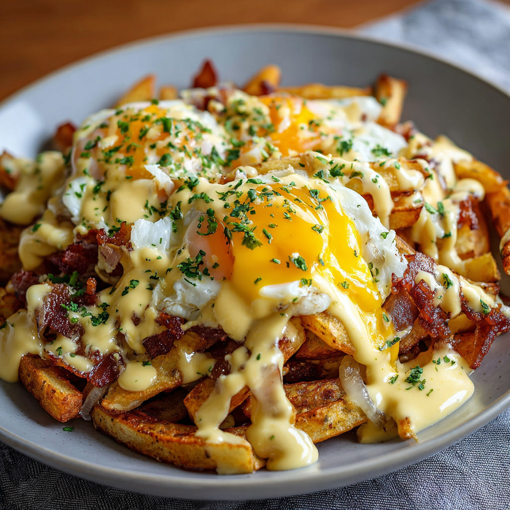 A plate of food with a fried egg on top.